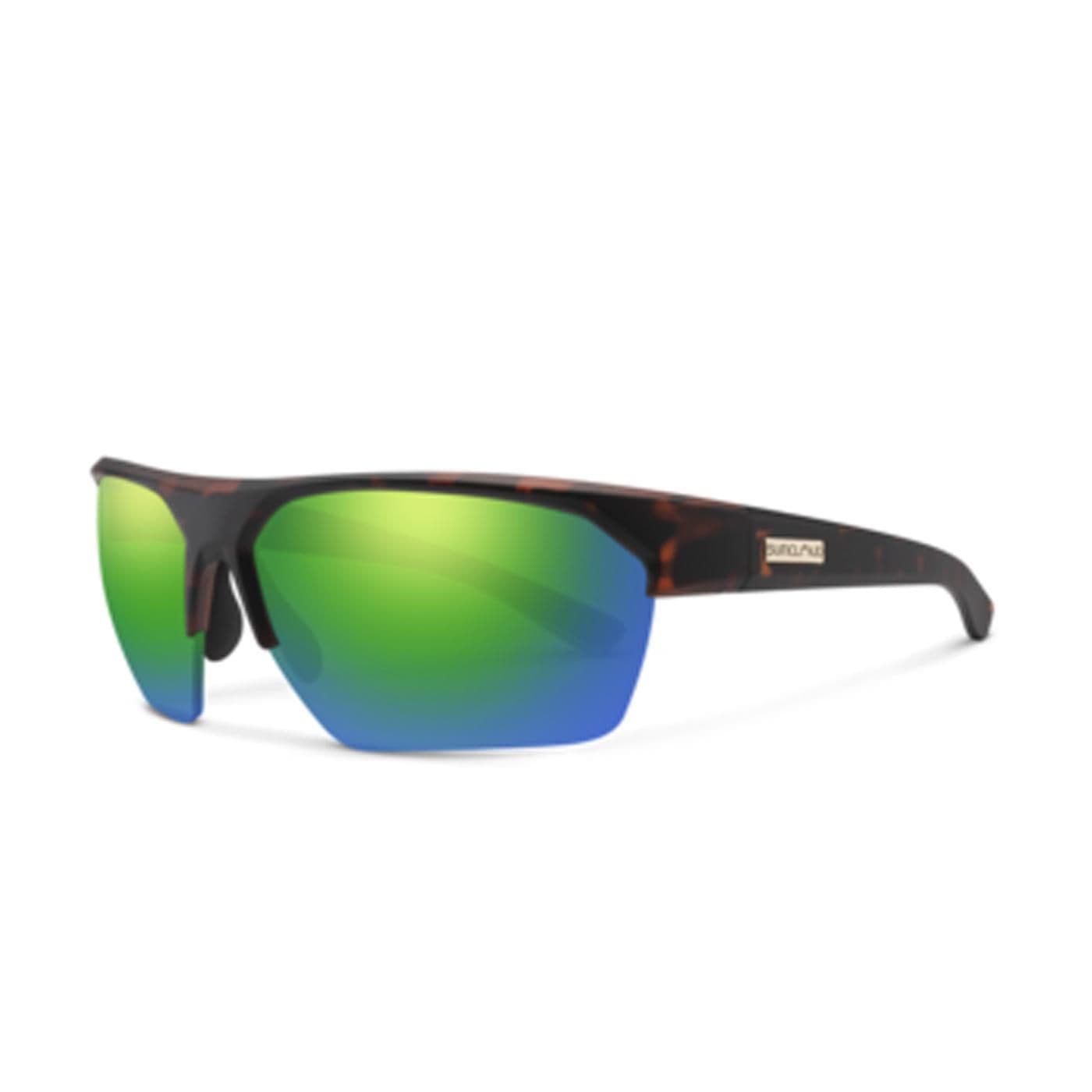 Rival matte tortoise + polarized green mirror lens image.