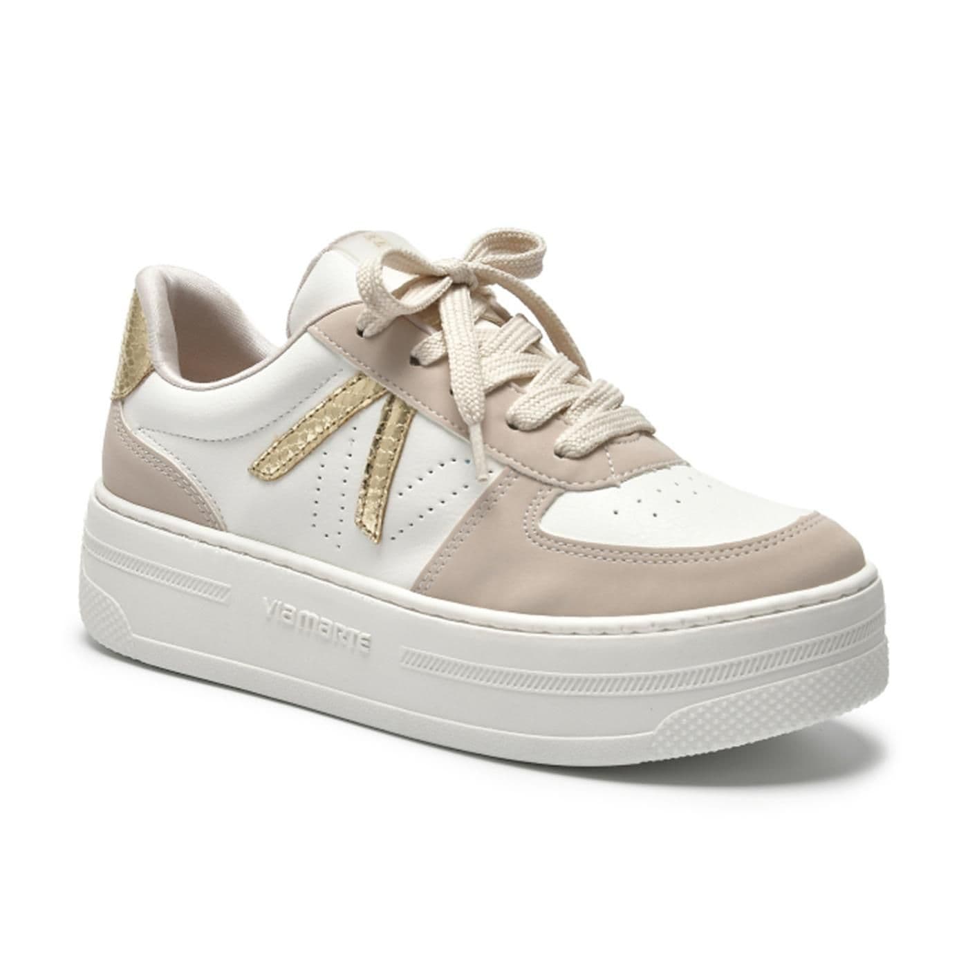 tenis casual 211-004-02 bege/milk/gold image.