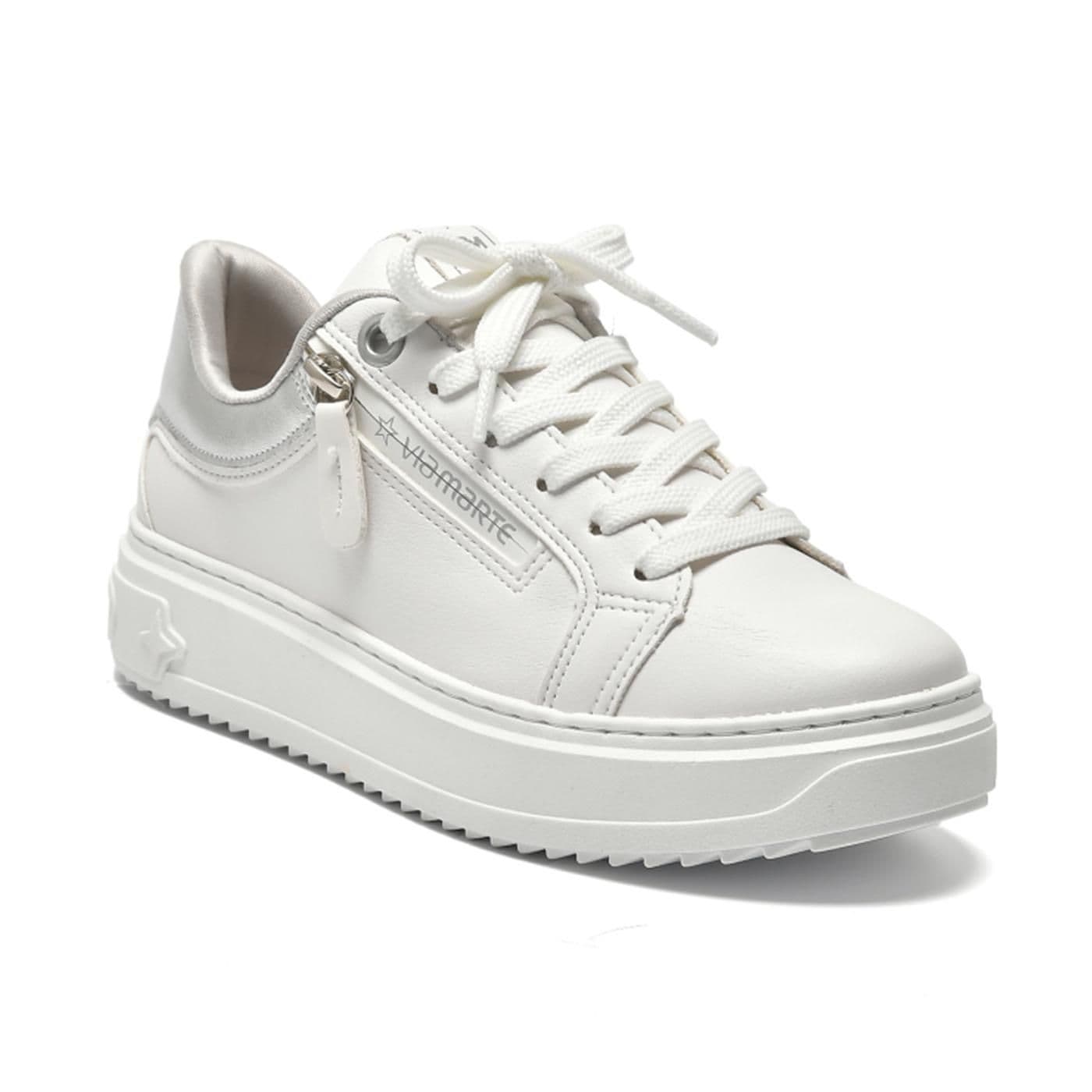 tenis casual 206-001-01 branco/prata image.