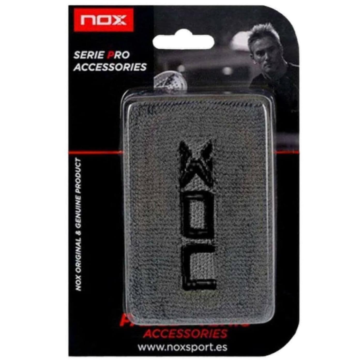 BLISTER (2 UDS) MUÑEQUERA NOX GRIS LOGO NEGRO image.