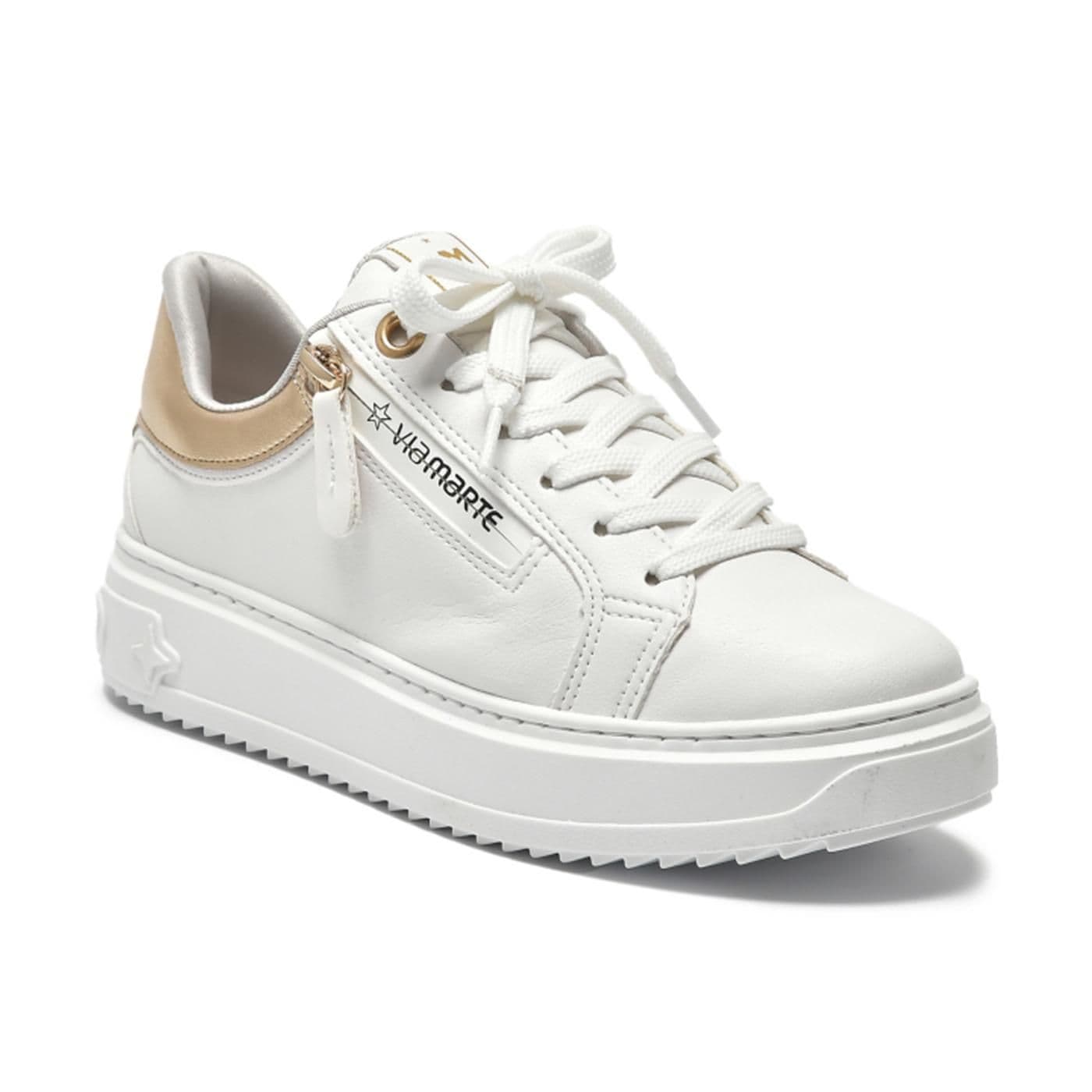 tenis casual 206-001-01 branco/gold image.