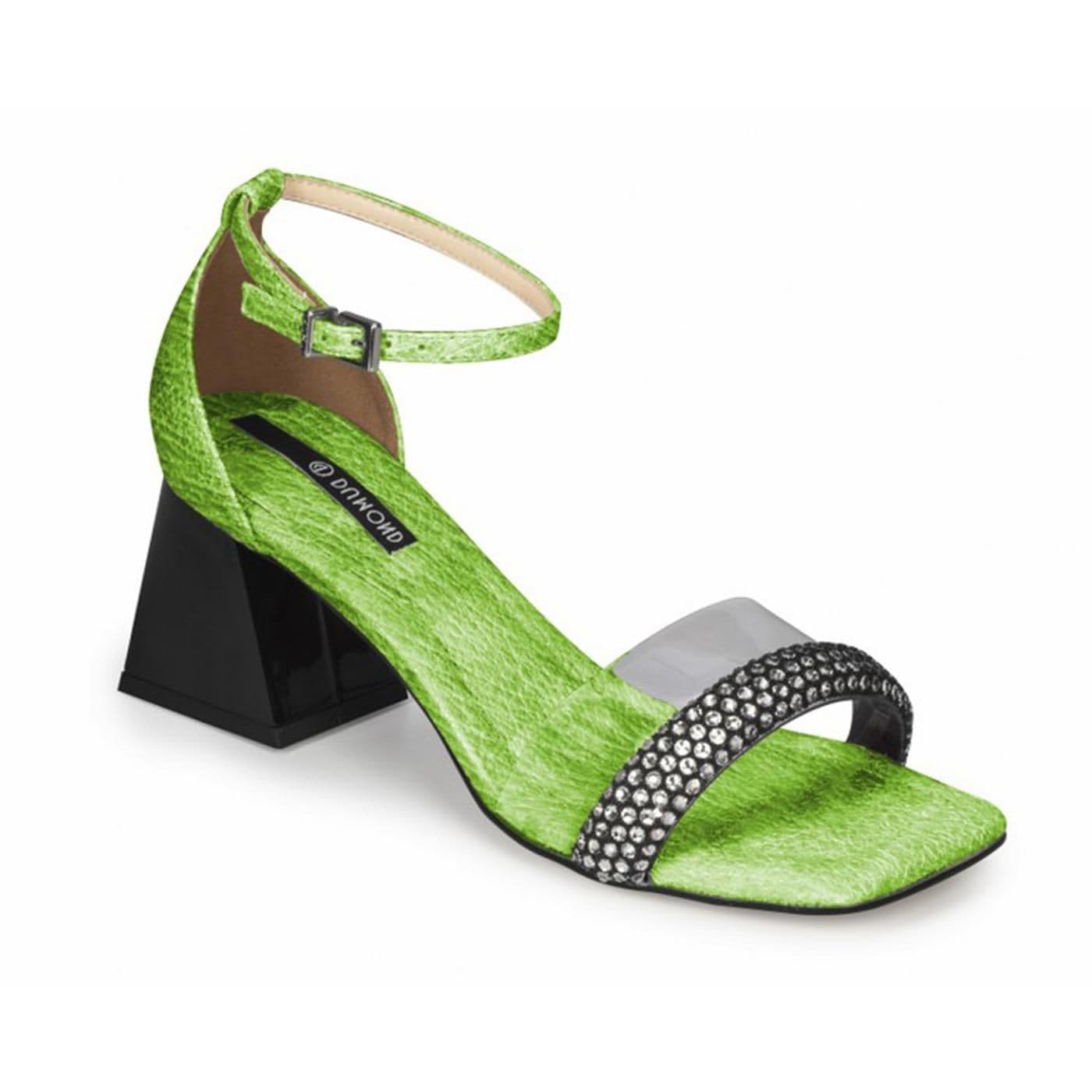 4118094-8 SANDALIA TACON cristal/verde eletric image.