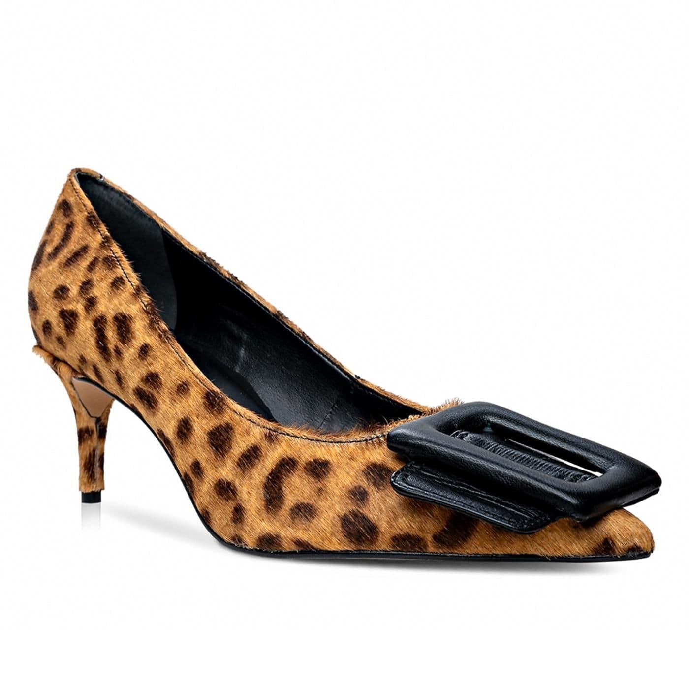Zapato Tacon 439006 pelo new leopard/mestiço - camel/black image.