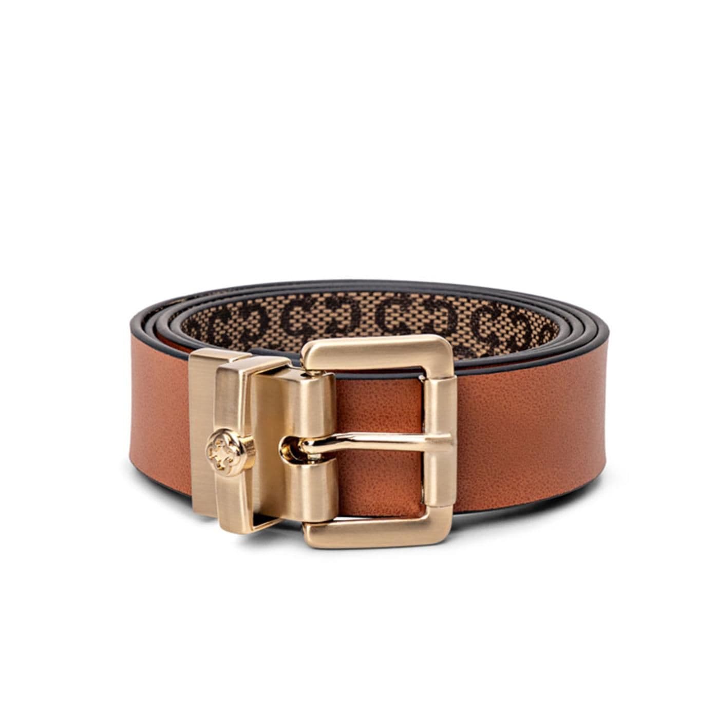 CINTURON 492315 monograma bege / soft finire1.0 - caimi camel / banho ouro claroescovado image.